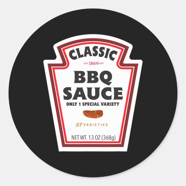 Clic Bbq Sauce Bottle Label Funny Halloween Costum (Front)