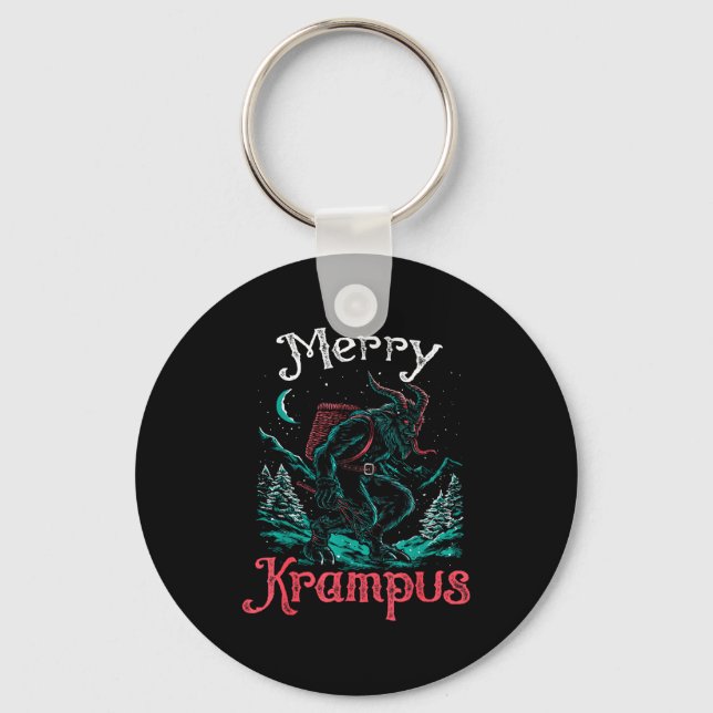 Clic Folklore Christmas Merry Krampus Festive Horr Keychain (Front)