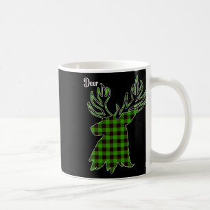 Clic Green And Black Christmas Buffalo Plaid Deer Coffee Mug