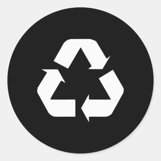 Clic Green-white Recycle Sign Design Standard  Classic Round Sticker (Front)