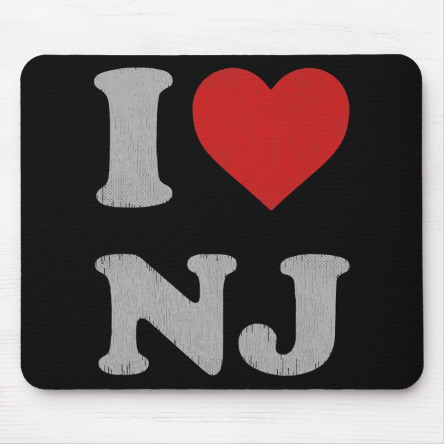 Clic I Love Nj Y2k Souvenir I Heart New Jersey  Mouse Pad (Front)