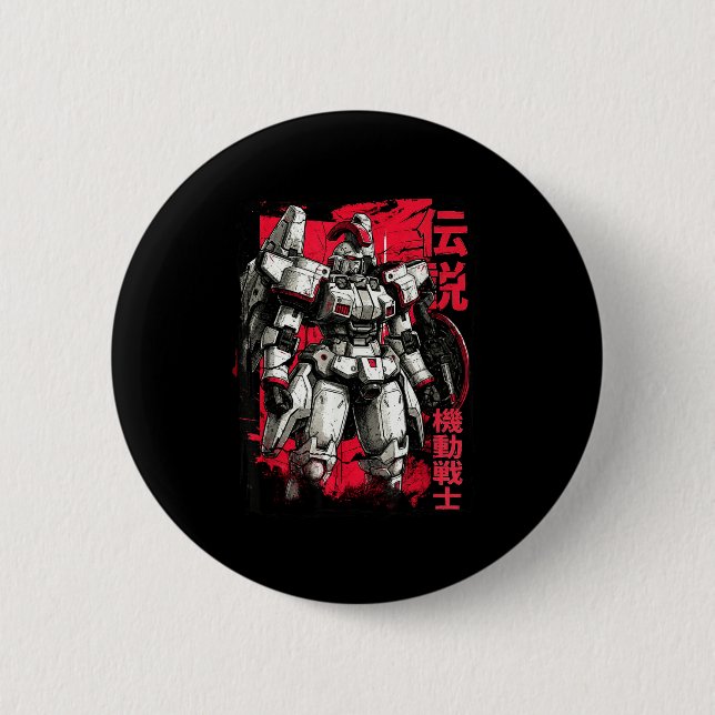 Clic Japanese Legendary Mecha Warrior Robot  2 Inch Round Button (Front)