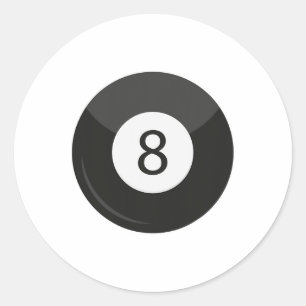 Clic Magic 8 Eight Ll Billiards Pool Player Adult  Classic Round Sticker