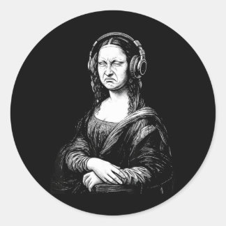 Clic Masterpiece B Face Retro Edm Headphones Classic Round Sticker