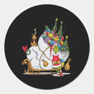 Clic Max With Sleigh T Shirt  Classic Round Sticker