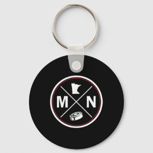 Clic Minnesota Hockey Mn Outline Keychain