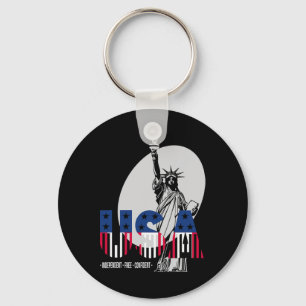 Clic Old Pickup Truck American Flag 4th Of July Pa Keychain