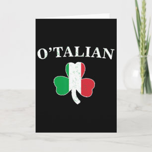 Clic O'talian Shamrock And Italy Flag Irish St Pat Card