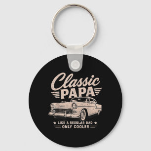 Clic Papa Funny Old Muscle Cars Lover Dad Papa Keychain