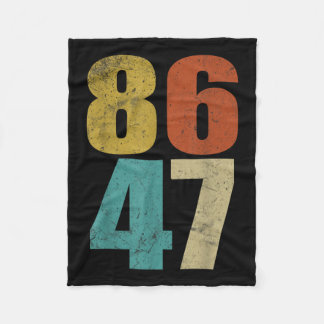Clic Retro Vintage 80s Style 86 47 Anti Trump  Fleece Blanket