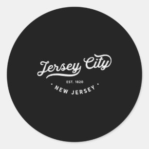 Clic Retro Vintage Jersey City New Jersey Souvenir Classic Round Sticker