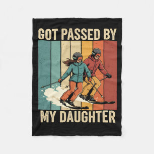 Clic Ski Couple Got Ped By My Daughter Retro Style Fleece Blanket
