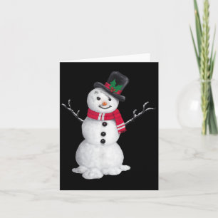 Clic Snowman Top Hat Red Scarf Christmas Card