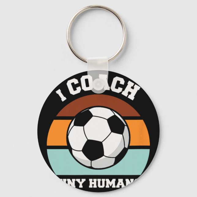 Clic Soccer Player Tiny Humans Coach  Keychain (Front)