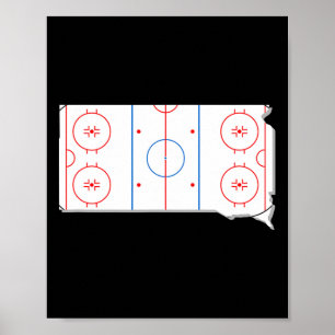 Clic South Dakota Hockey Rink Sd State Map Outline Poster