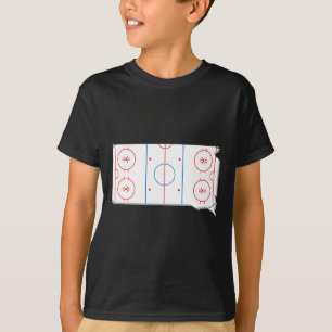 Clic South Dakota Hockey Rink Sd State Map Outline T-Shirt