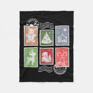 Clic Stage Stamps Christmas Mail Fleece Blanket