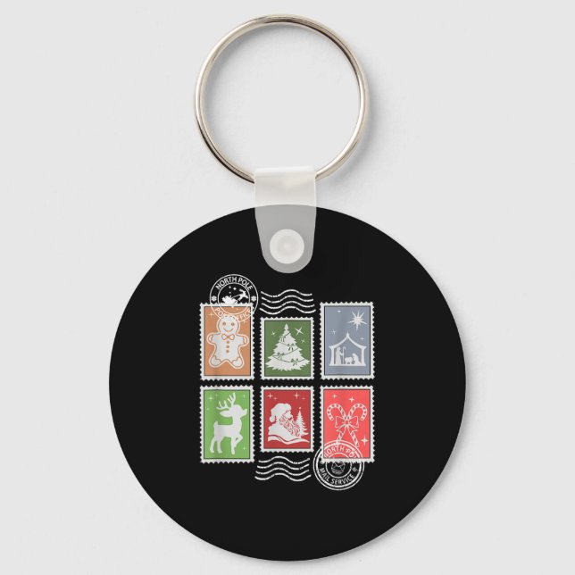 Clic Stage Stamps Christmas Mail  Keychain (Front)