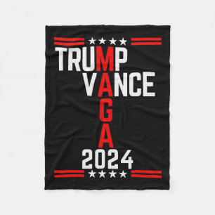Clic Trump Vance 2024 Retro Stripe Trump Jd Vance Fleece Blanket