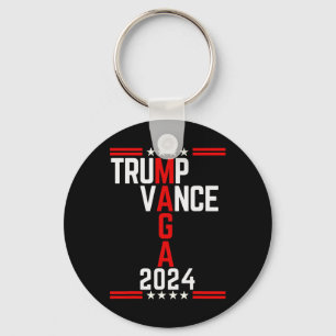 Clic Trump Vance 2024 Retro Stripe Trump Jd Vance  Keychain