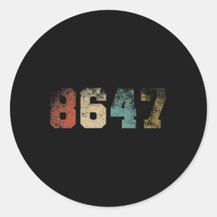 Clic Vintage 80s Style 86 47 4th Of July Grunge No Classic Round Sticker