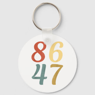 Clic Vintage 80s Style 86 47 Anti Trump 8647  Keychain