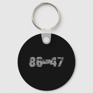 Clic Vintage 80s Style 86 47 Anti Trump 8647  Keychain