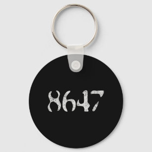 Clic Vintage 80s Style 86 47 Anti Trump Keychain