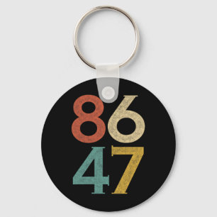 Clic Vintage 80s Style 86 47 Anti Trump Keychain