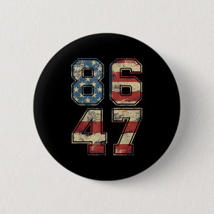 Clic Vintage 80s Style 86 47 Anti Trump Usa Flag  2 Inch Round Button