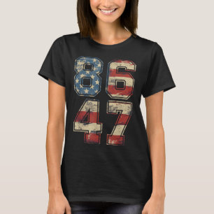 Clic Vintage 80s Style 86 47 Anti Trump Usa Flag T-Shirt