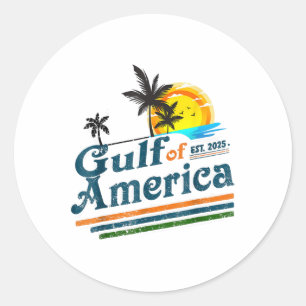 Clic Vintage Style_ Gulf Of Us America 2025 Classic Round Sticker