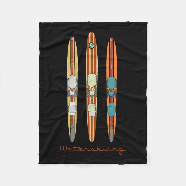 Clic Vintage Water Skis  Fleece Blanket (Front)