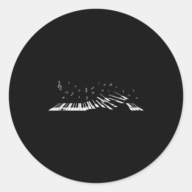 Clical Music Ano Player Gift Music Notes Ano  Classic Round Sticker (Front)
