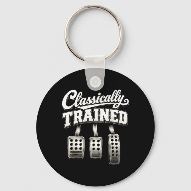 Clically Trained Manual Stick Shift Gearhead Men Keychain (Front)