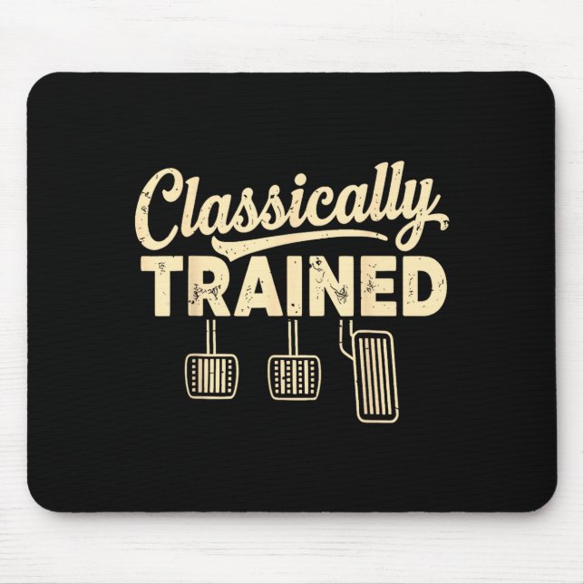 Clically Trained Retro Racing Three Pedals Manual  Mouse Pad (Front)