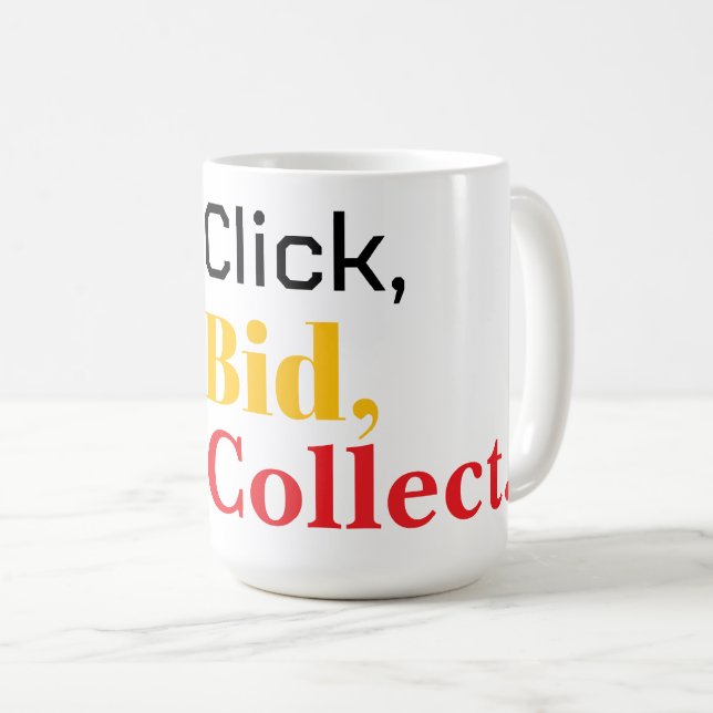 Click, Bid, Collect. Book  Coffee Mug (Front Right)