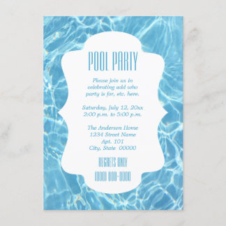 Click Customize It to change size - Pool Party Invitation