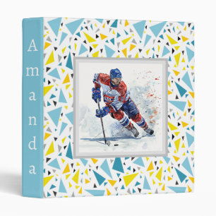 Click to favourite design  Yellow and blue triangl Binder