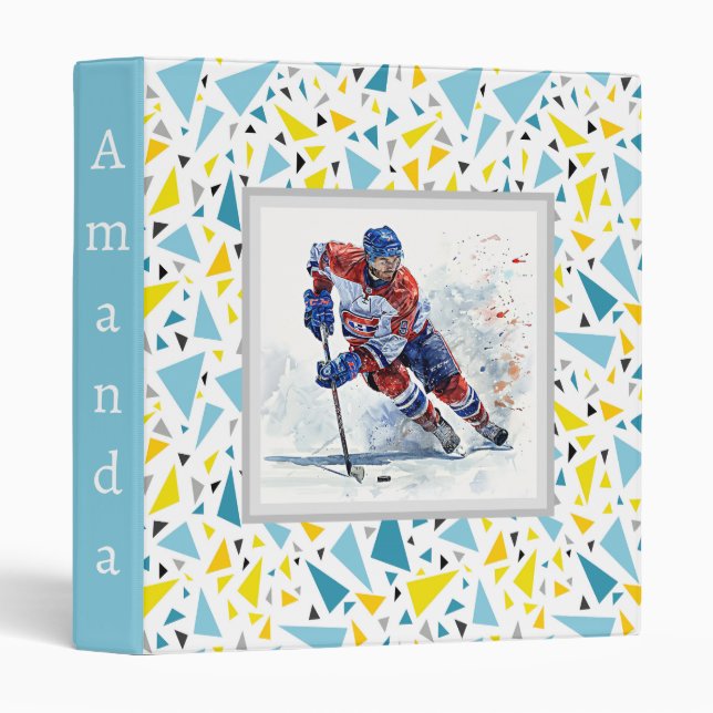 Click to favourite design  Yellow and blue triangl Binder (Front/Spine)