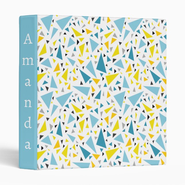 Click to favourite design  Yellow and blue triangl Binder (Front/Spine)