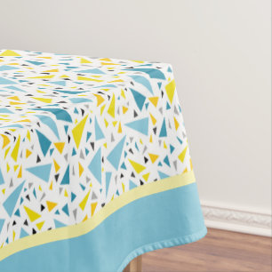 Click to favourite design  Yellow and blue triangl Tablecloth