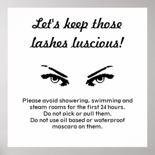 Click to purchase Lash care poster for business