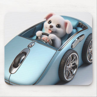 Click & Vroom: Puppy Driver Edition Mouse Pad