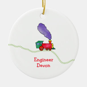 Clickety Clack Train Ceramic Ornament