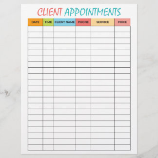 Client Appointments Letterhead