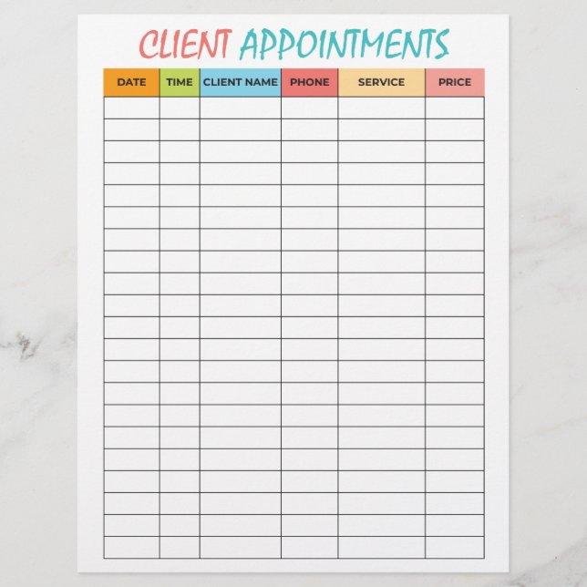 Client Appointments Letterhead (Front)