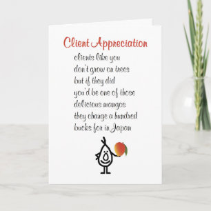 Client Appreciation, Fun Client Appreciation Poem Card
