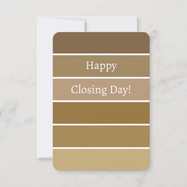 Client Congratulations New Home Brown Paint Chip Card (Front)