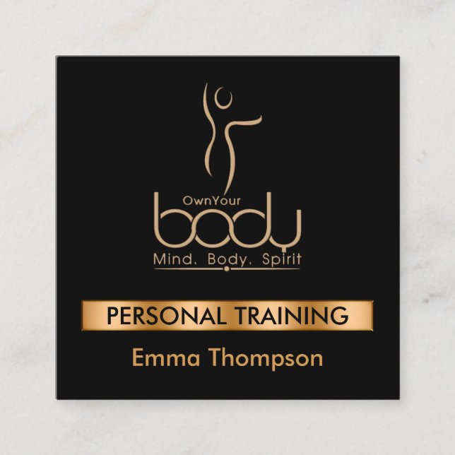 Client Own Your Body Square Business Card (Front)